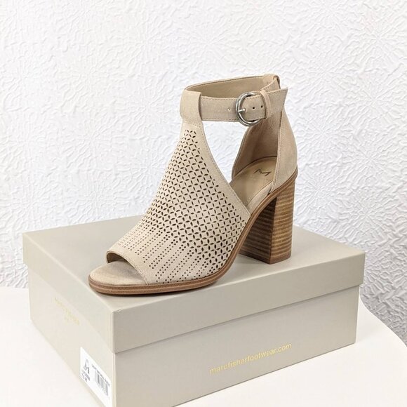 Marc Fisher LTD Vixen Leather Peep Toe Sandal - Picture 1 of 7